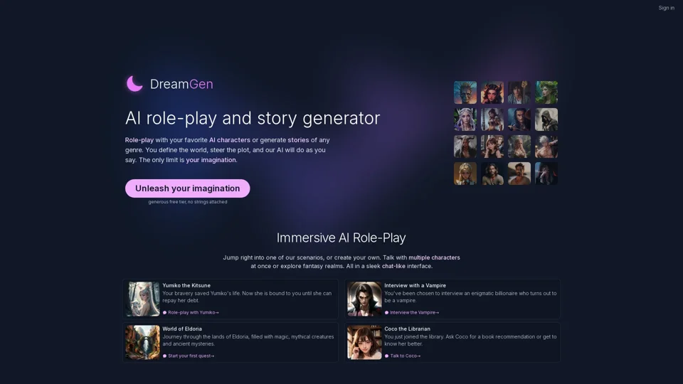 AI Role-Play and Story Generator | DreamGen