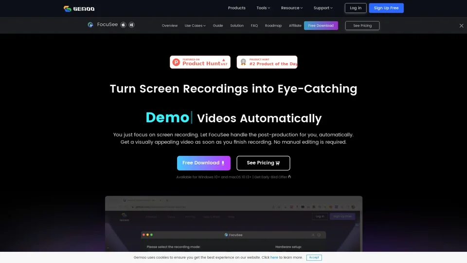 FocuSee | Screen Recording with Automatic Zoom In on the Video