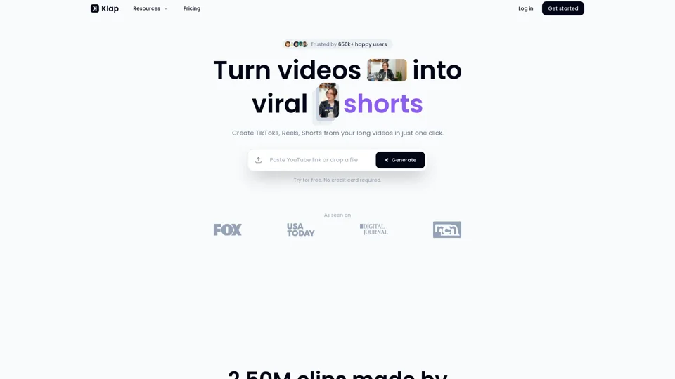 Klap | Turn videos into viral shorts