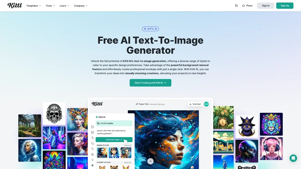 Free AI Text-to-Image Generator | Kittl