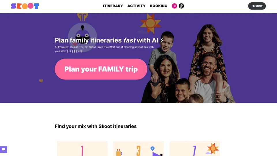 Skoot – Family-friendly AI travel and activity planning.