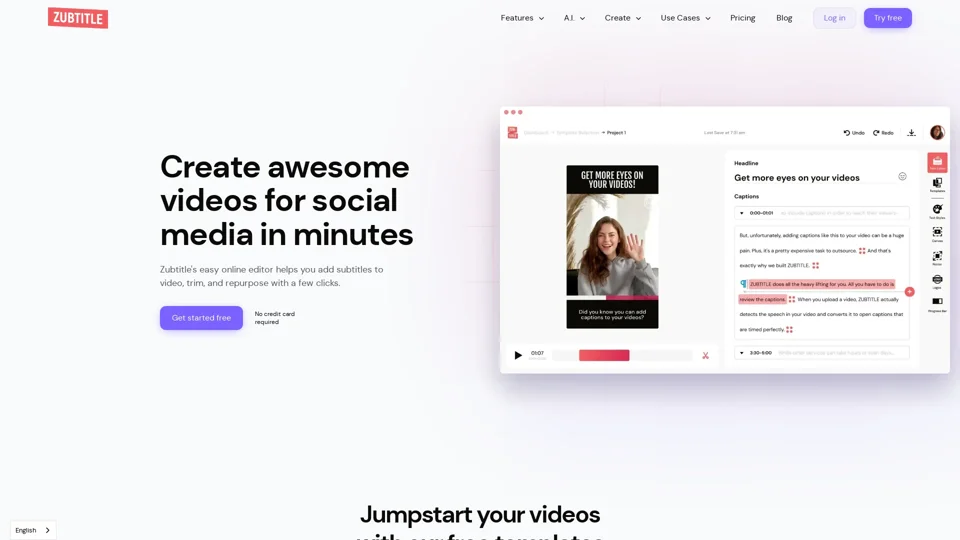 Zubtitle - Add Subtitles to Videos & Edit Videos Online