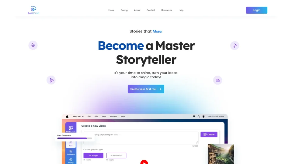 ReelCraft- Turn your thoughts into animated stories.